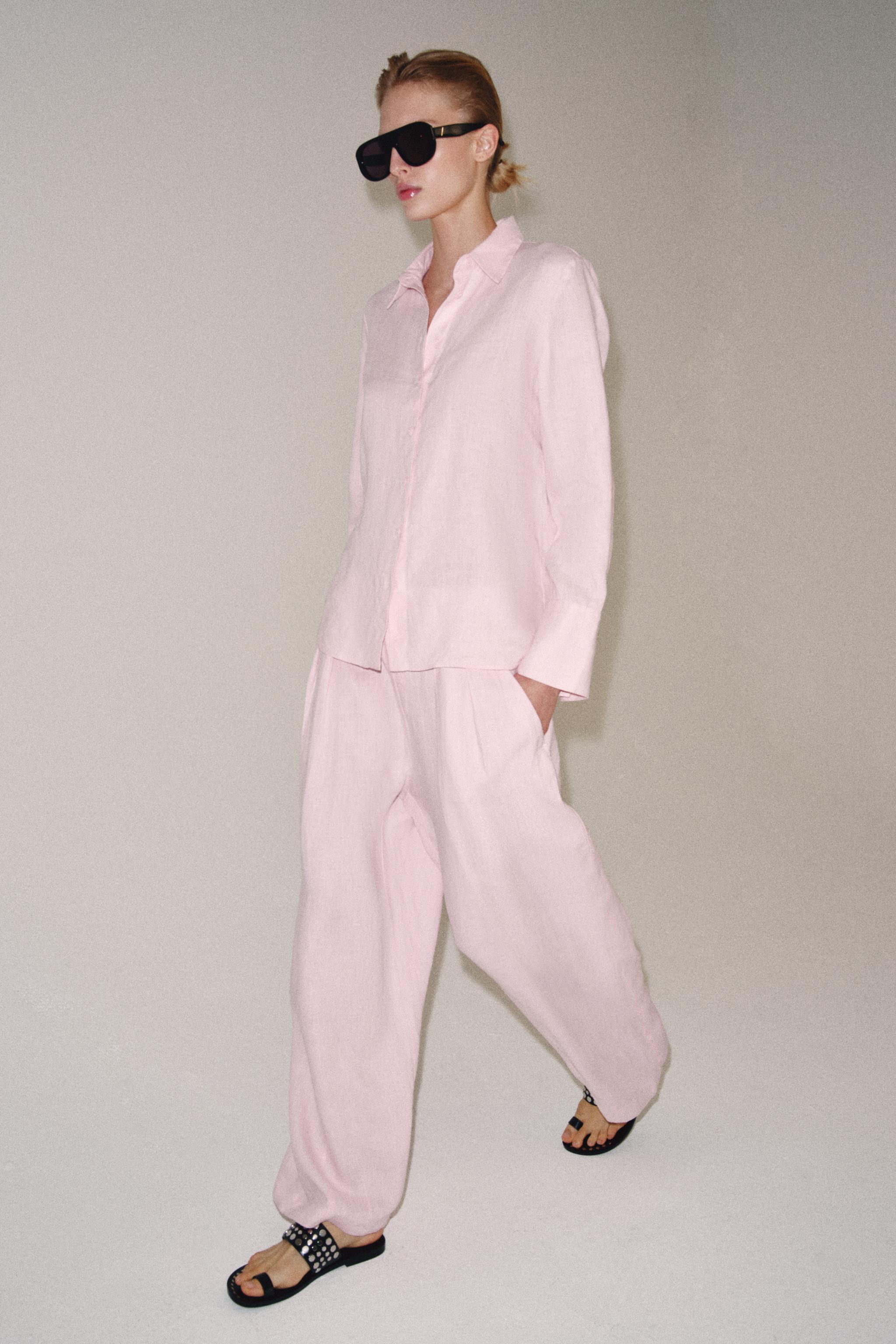 ZW COLLECTION 100% LINEN PLEATED PANTS